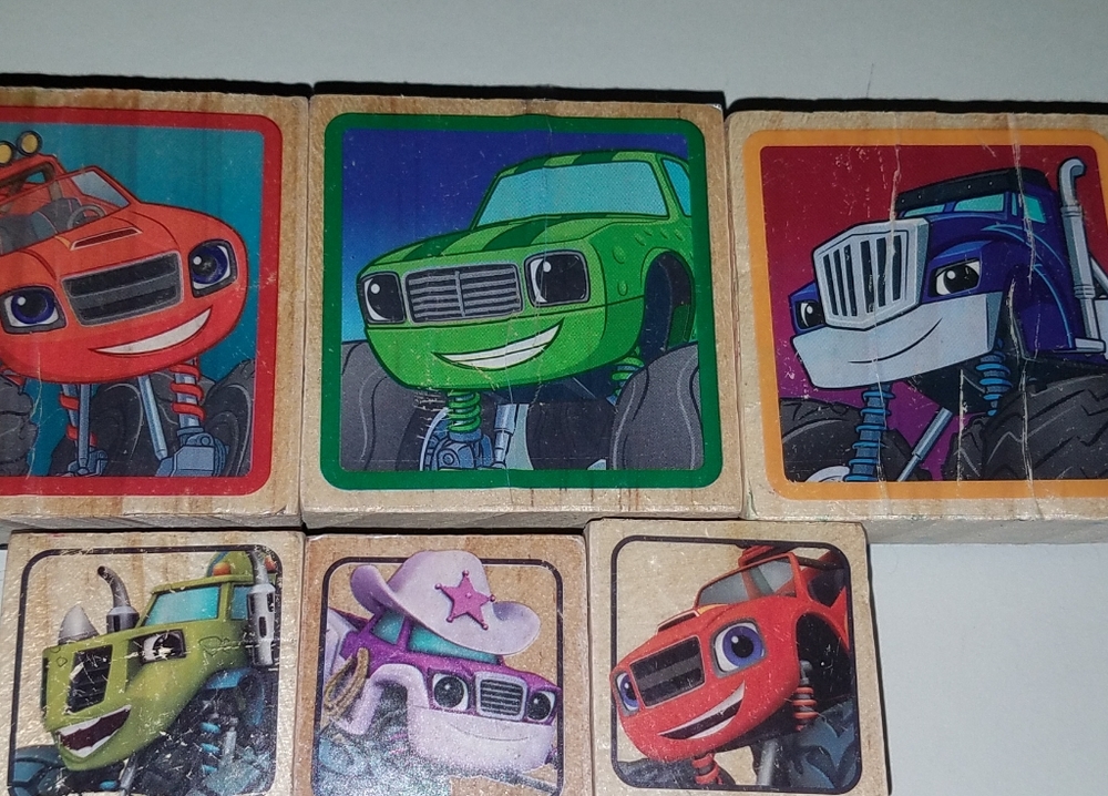 Set of 6 Disney Cars Wood Rubber stamps